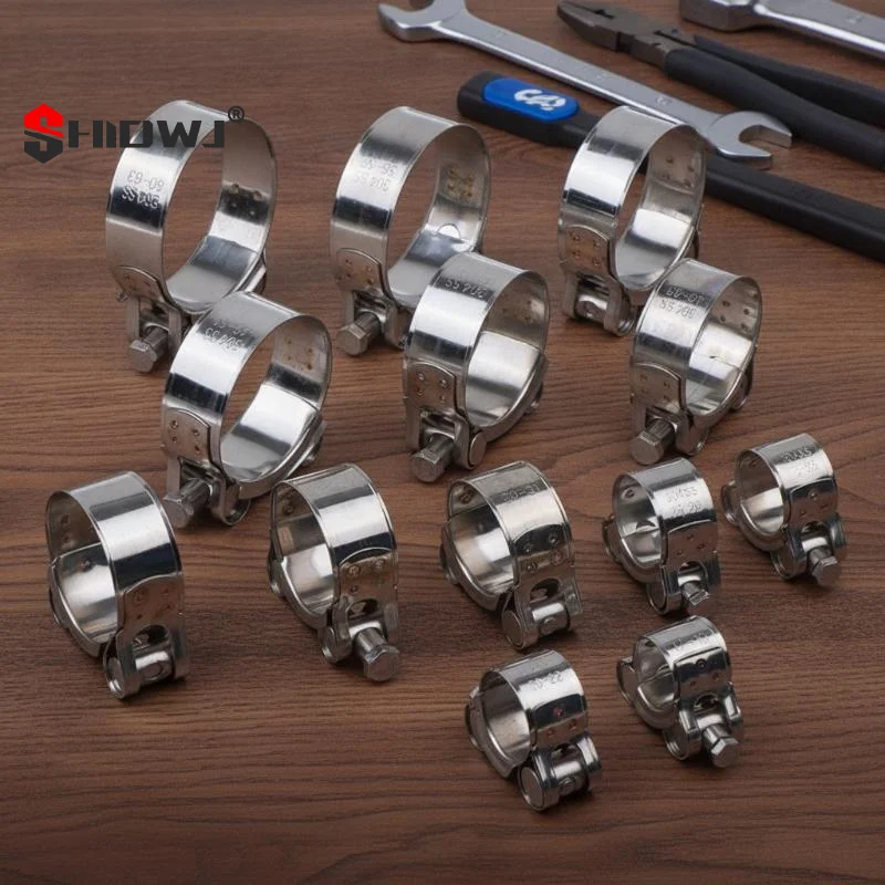 1Pc 304 Stainless Steel Powerful Hose Pipe Tube Clamps Exhaust Air Water Pipes Sealing Powerful Strength Repair Welding Tool
