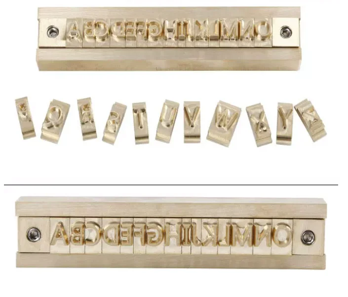 

10mm Tall Copper Brass Alphabets Molds 26pcs From A To Z With Clamp Fixture + Numbers From 0 to 9 X 2Sets