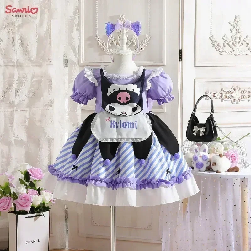 

Sanrio My Melody Kuromi Fantasy Dress Up Children Birthday Party Lolita Princess Costume Daily Cute Anime Kids Halloween Clothes