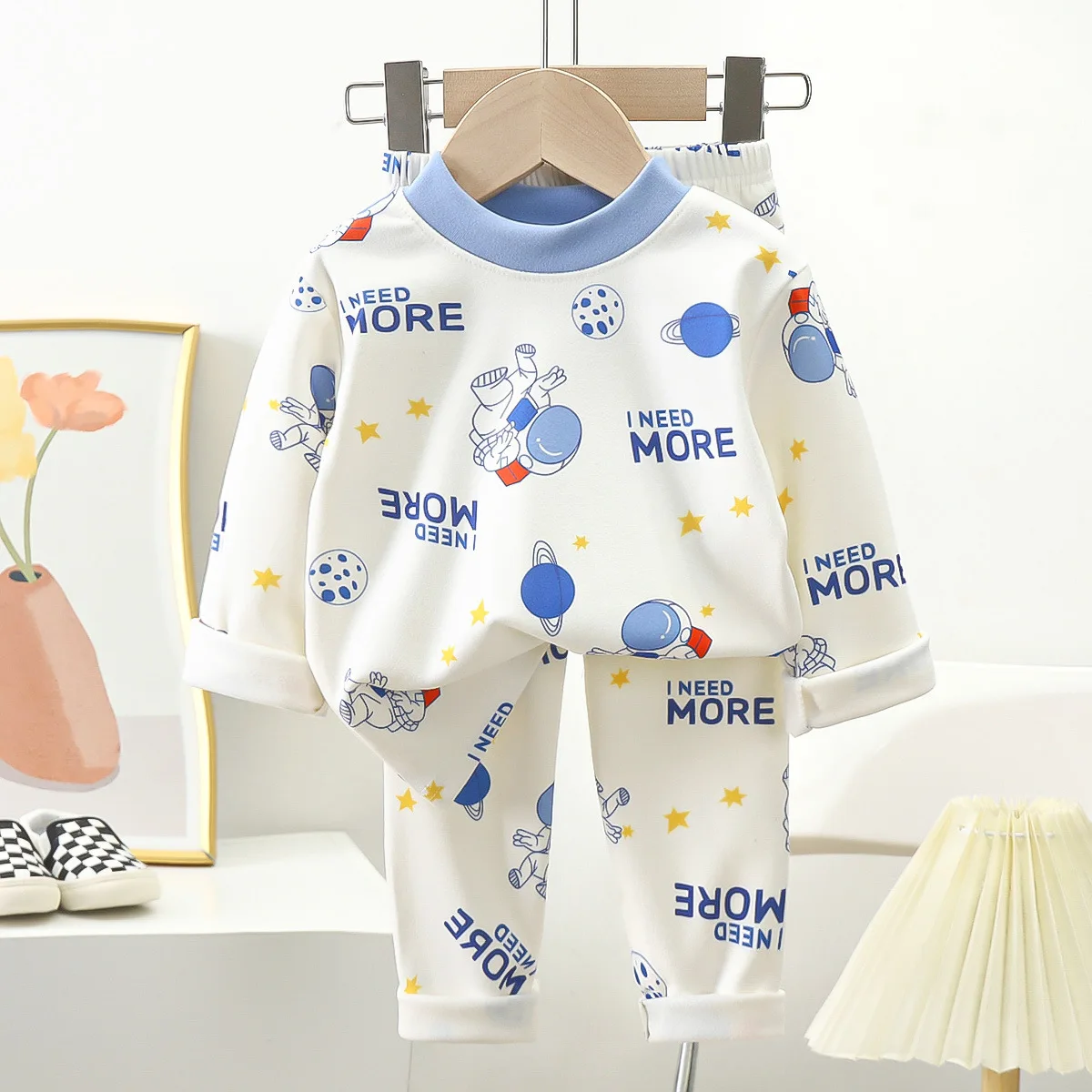 Neue Kinder Herbst warme Pyjamas Jungen Mädchen niedlichen Cartoon Bär Langarm T-Shirt Top Hosen Baby Nachtwäsche Unterwäsche Kleidung Sets