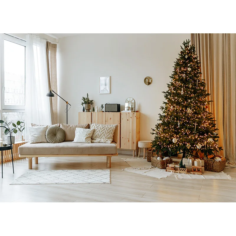 Nitree Christmas Photography Backgrounds Tree Gift Children Photo Backdrop For Studio Photocall Props HYD-01