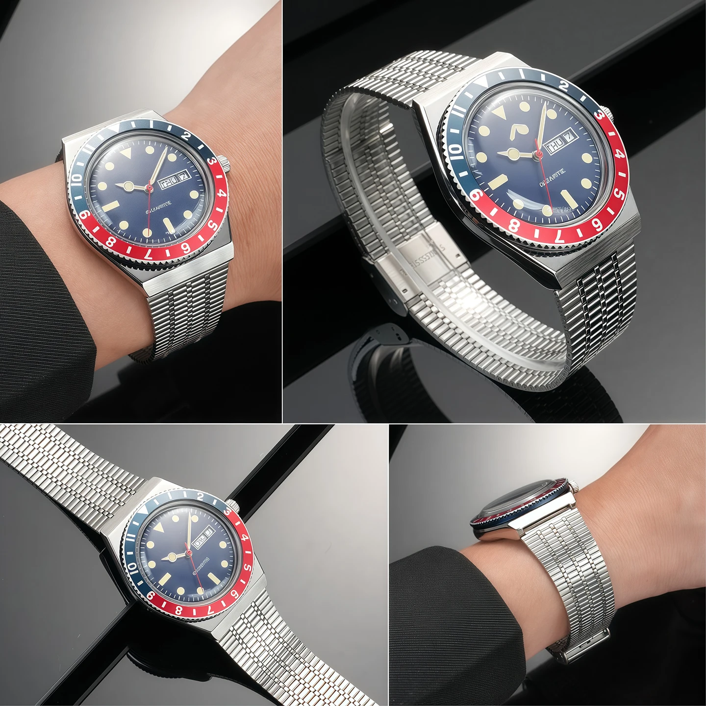 ل TIMEX Q سلسلة TW2T80700 TW2U61200 TW2U61300 الفولاذ المقاوم للصدأ حزام الساعات ساعة رجالي اكسسوارات محدب حزام معدني 18 مللي متر