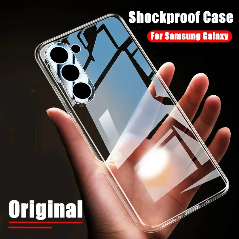 Original Luxury Clear Phone Case For Samsung Galaxy S24 S23 S21 FE S22 Ultra Plus Ultra Thin Back Cover for Samsung A54 A34 A14