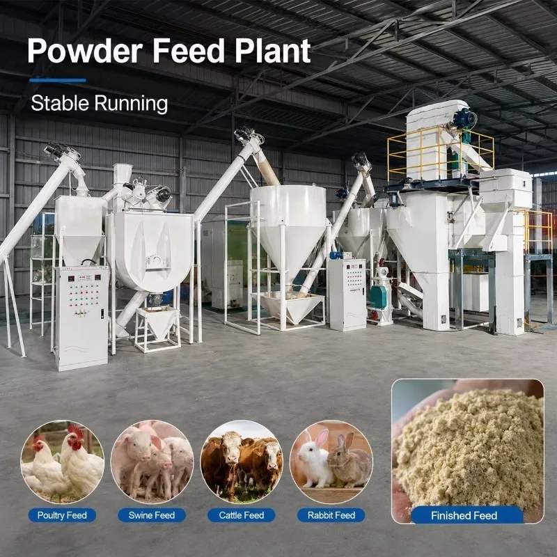 Animal Powder Feed Processing Line Complete Crushing Mixing Equipment For Producing Fine Powder Poultry Feed Raw Material