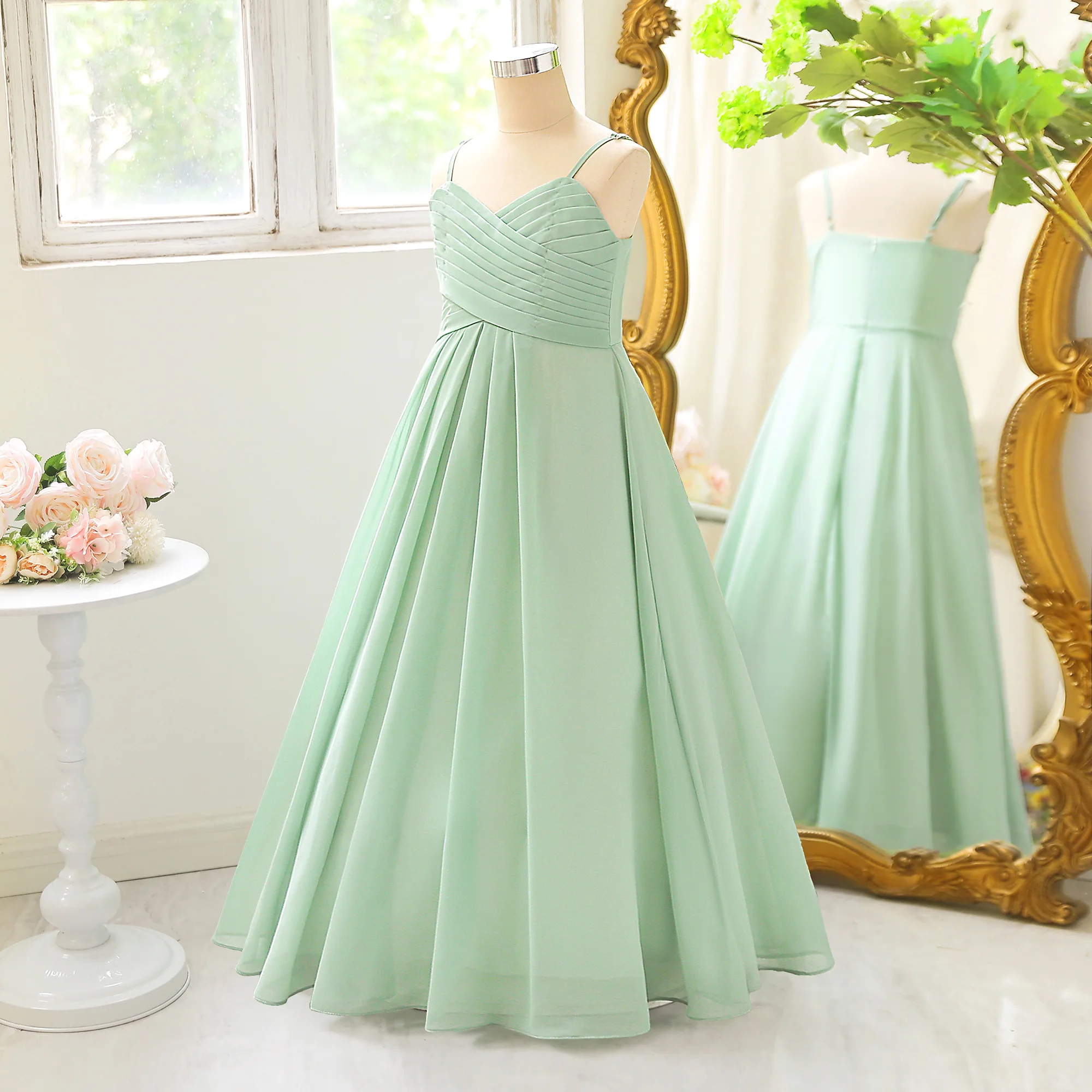 Elegantes Brautjungfernkleid für Mädchen, Sommer-Hochzeitskleid, Taufkleid, Prinzessinnen-Abendkleid für Mädchen, Gala-Abschlussfeier-Ballkleid – Detail 3
