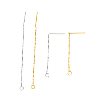 10 adet 60/80/100mm altın paslanmaz çelik damla zincir kulak hattı küpe Earwire DIY kadınlar için takı yapma malzemeleri aksesuarları