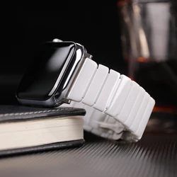 Ceramic Strap For Apple Watch Band 44mm 40 42mm 38mm  Stainless Steel Butterfly Bracelet For Apple Watch 8 Ultra 49mm 45mm 44mm