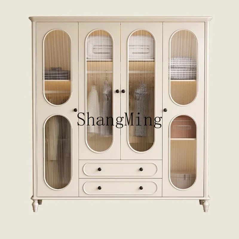 

Белый шкаф из массива дерева FG, двухдверный, для дома, спальни, простой, для небольшой квартиры, шкаф для хранения, тумба.