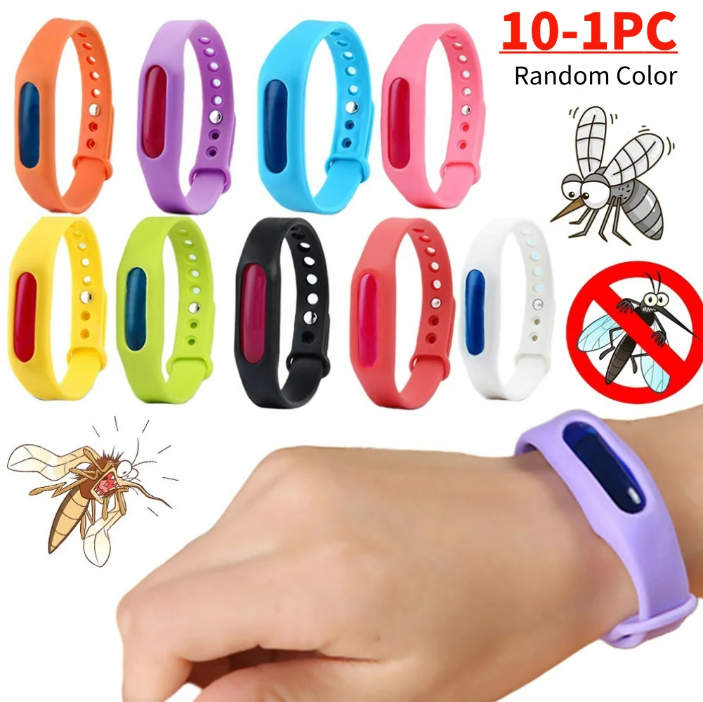 Ajustável Silicone Anti Mosquitos Repeller, Pulseira Óleo Essencial, Pulseira para Crianças e Adultos
