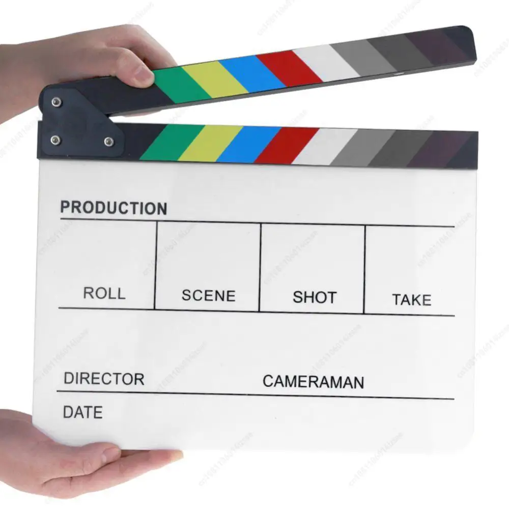 رائجة البيع فيلم كلابر مجلس ماهرا تصنيع الاكريليك الملونة مدير فيديو المشهد Clapperboard فيلم فيلم كلابر قطع الدعامة #3