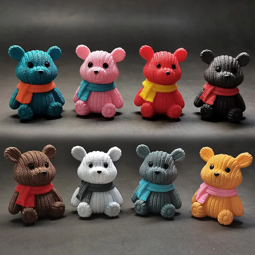 Popular Party Decoration Plastic Teddy Bear Toy Miniatures Fairy Animal Garden Figurines Kids Children Room Decor