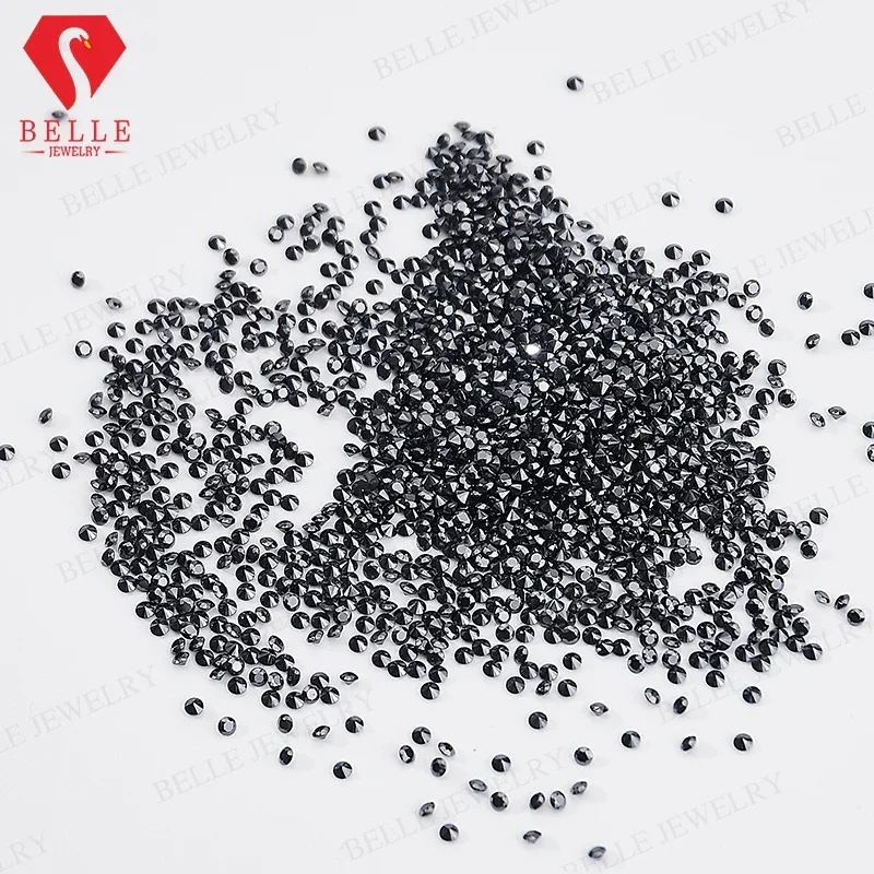 Moissanite Stone 0.5ct Small Size Melee Moissanite 0.7mm-2.8mm Round White Black Color D VVS1 Loose Gemstone Jewelry Making Gem