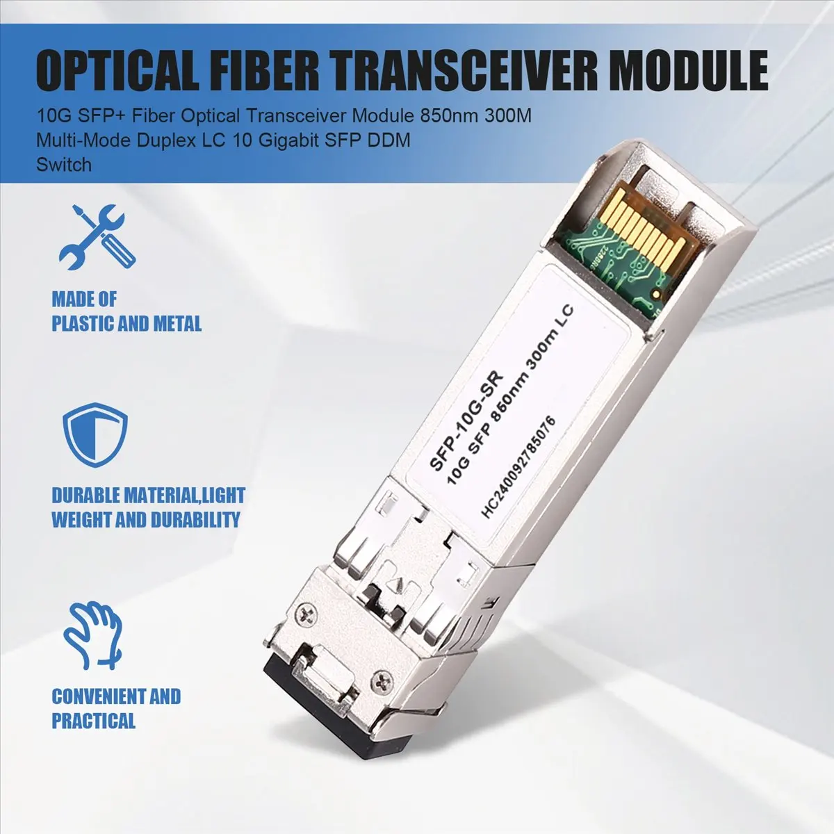 2X 10G SFP+ Fiber Optical Transceiver Module 850nm 300M Multi-Mode Duplex LC 10 Gigabit SFP DDM for Cisco Switch