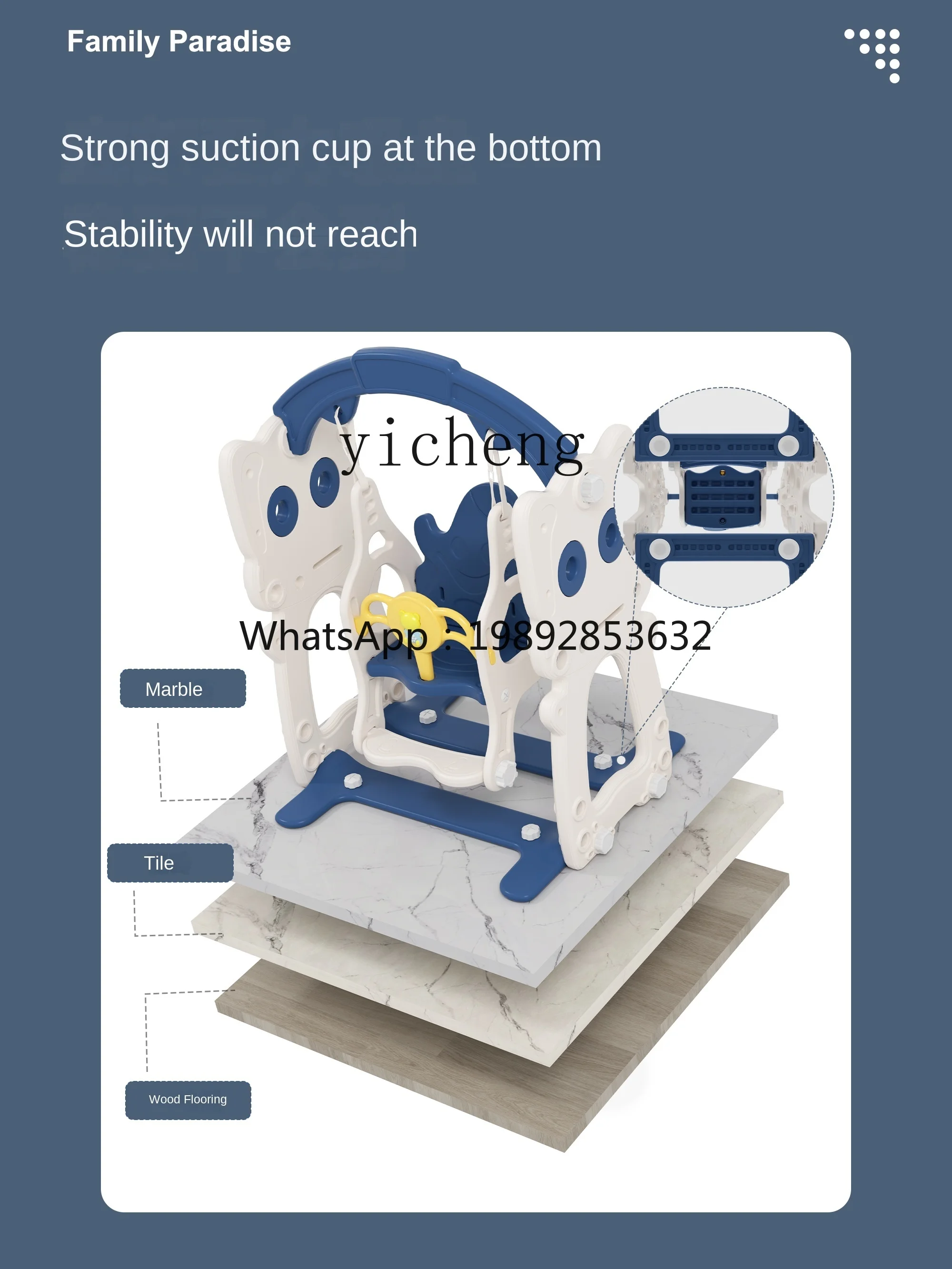 

Tqh Children's Indoor Home Baby Slide Small Swing Two-in-One Children's Family Toy Combination