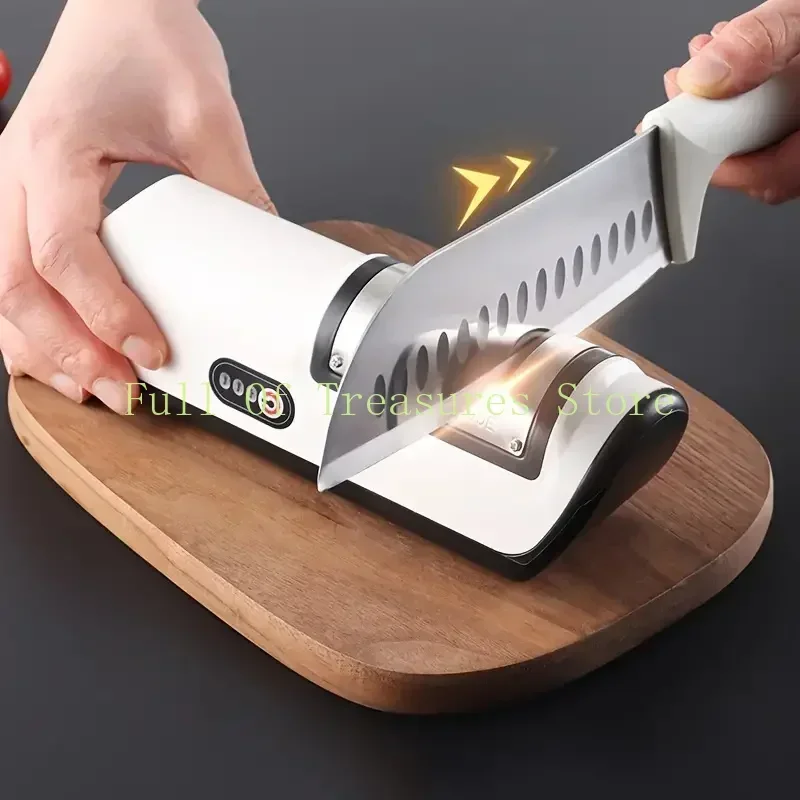 1pc Fully Automatic Electric Knife Sharpener Fast And Efficient Kitchen Gadget For Sharpening Knives Kitchen Accessories