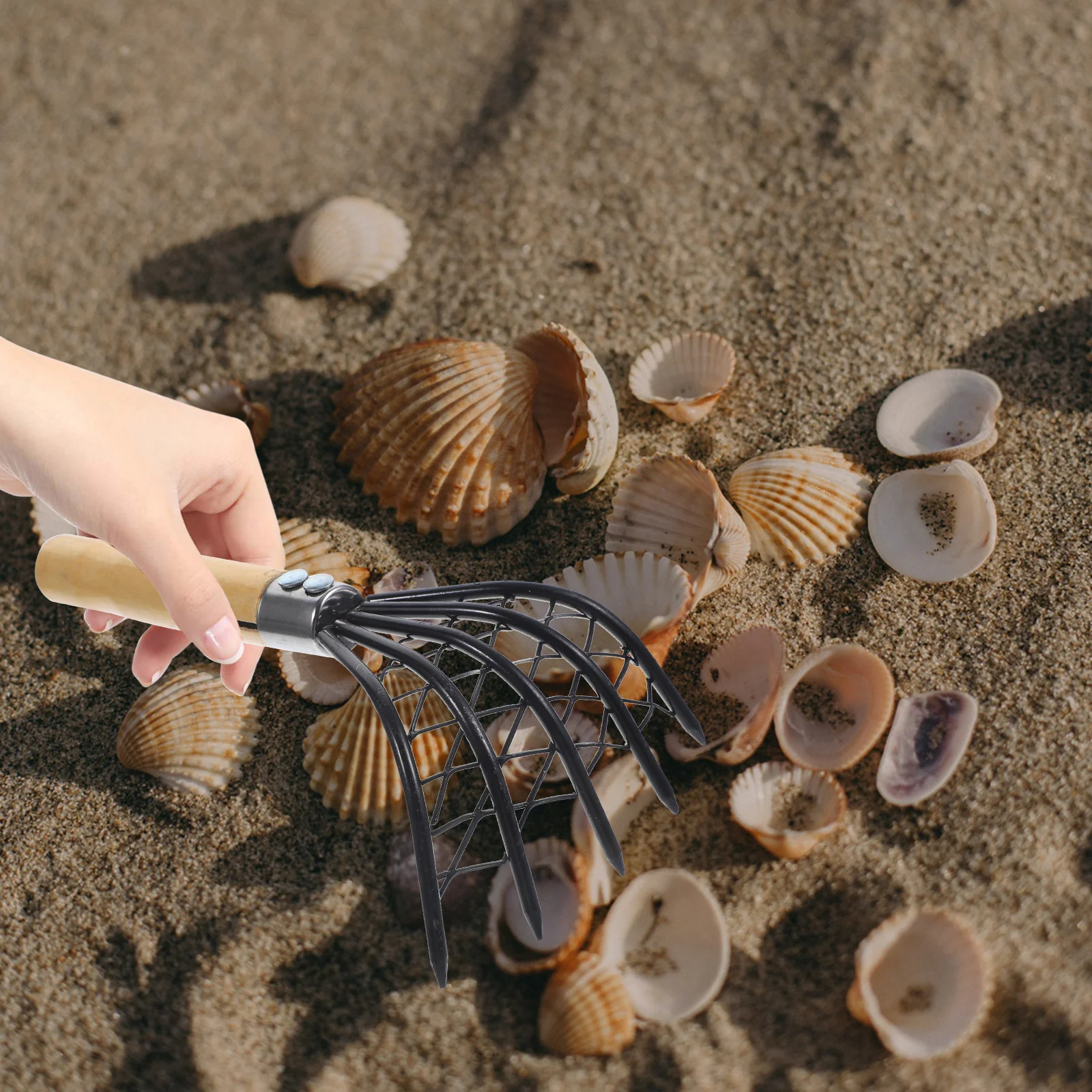 

Stainless Steel Clam Rake Beach Digging Tool Scraper Aquatic Plants Multipurpose Seaside