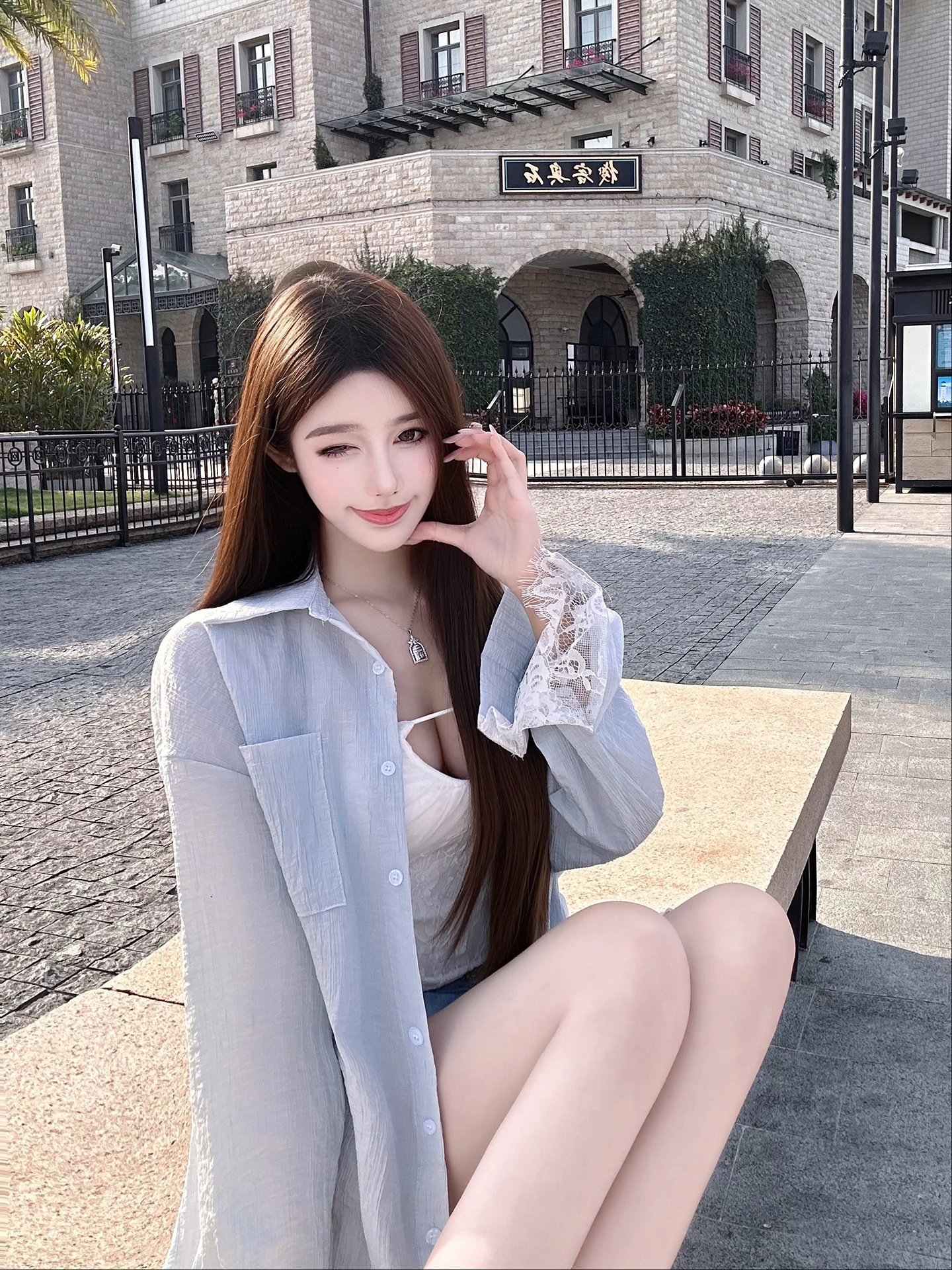 

Новая кружевная блузка Luna 33: чувственный дизайн, свободный крой, длинный рукав, защита от солнца, весна-лето, женский модный топ