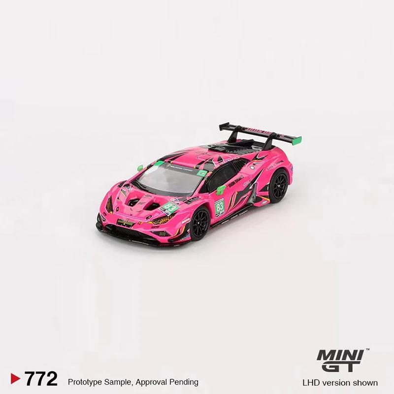 MINIGT 1:64 Modelo de Carro Lambor Huracan GT3 EVO2 # 83 Iron Dames IMSA 2023 Daytona 24 horas Veículo esportivo fundido em liga # 772