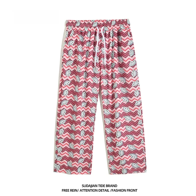 

Flower Wide Leg Pants Loose Fit Sports Sle Men Women Couples Long Trousers Casual Autumn Faion Youthful Energy