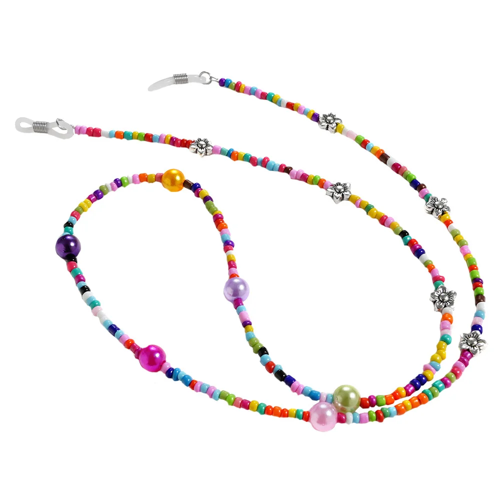 

1Pcs Colorful Plum Blossom Decorative Glasses Chain Strong Durable Eyewear Chain Neck Strap Prevent Loss for Sports and Travel