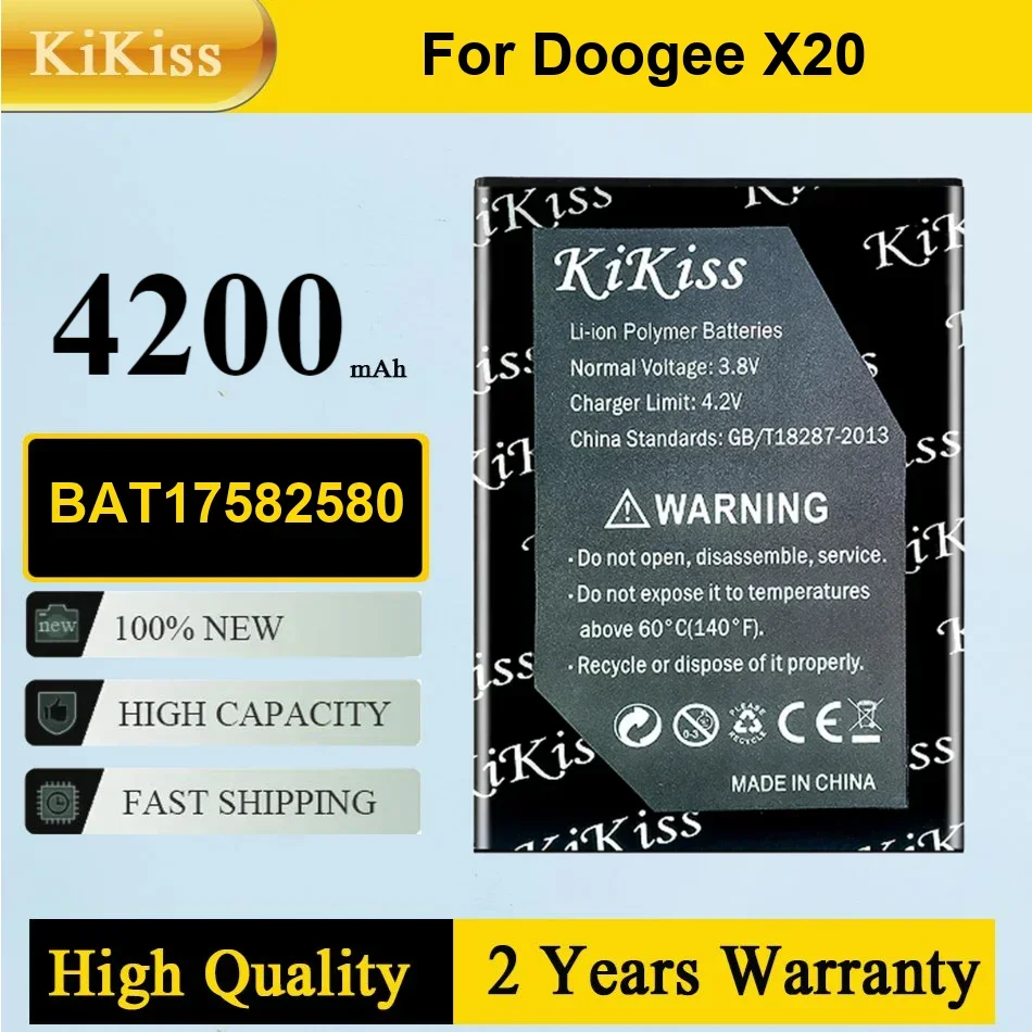 

For NEW DOOGEE X20 2580mAh Battery Li-ion Polymer Replacement Cell Phone Battery for Doogee X20 X20L Batteries Warranty + NO