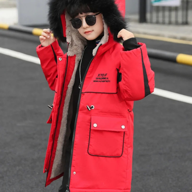 

Boys Coat Cotton Jacket Windbreak Outerwear 2024 Red Winter Autumn Thicken Warm High Quality Christmas Gift Children's Clothing