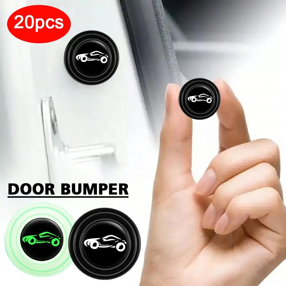 20pcs Car Door Anti-shock Silicone Pad Door Shock Absorbing Trunk Thickening Cushion Sound Stickers Insulation Shockproof G G5W3