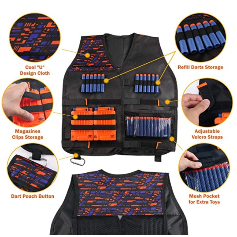 Kit colete tático para armas Nerf, série N-Strike Elite, brinquedos para meninos e meninas