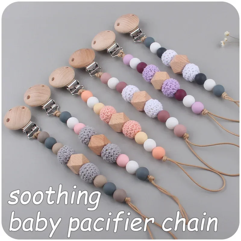 Baby Schnuller Clips Babys Silikon Beißring Dummy Brustwarzen Halter Clip Kette Neugeborene Beiß spielzeug Säuglings ernährung Zubehör