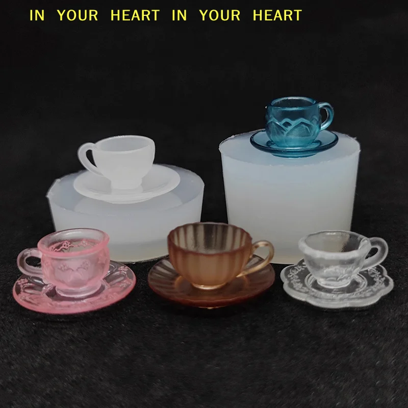 

Набор силиконовых форм для миниатюрной чайной посуды (чашки) для кукольного домика, УФ-эпоксидная форма для литья, аксессуары для кукол, декор для игровых сцен