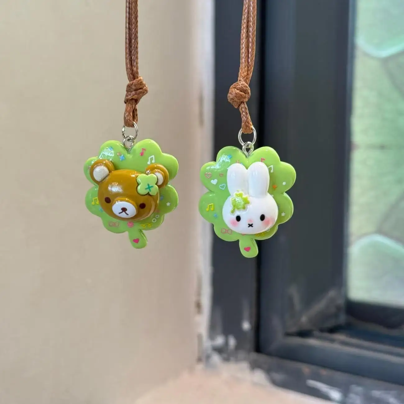 Lucky Cartoon Clover Rilakkuma Miffy Pendant Sweet Girl Bag Keychain Couple Gift Charm