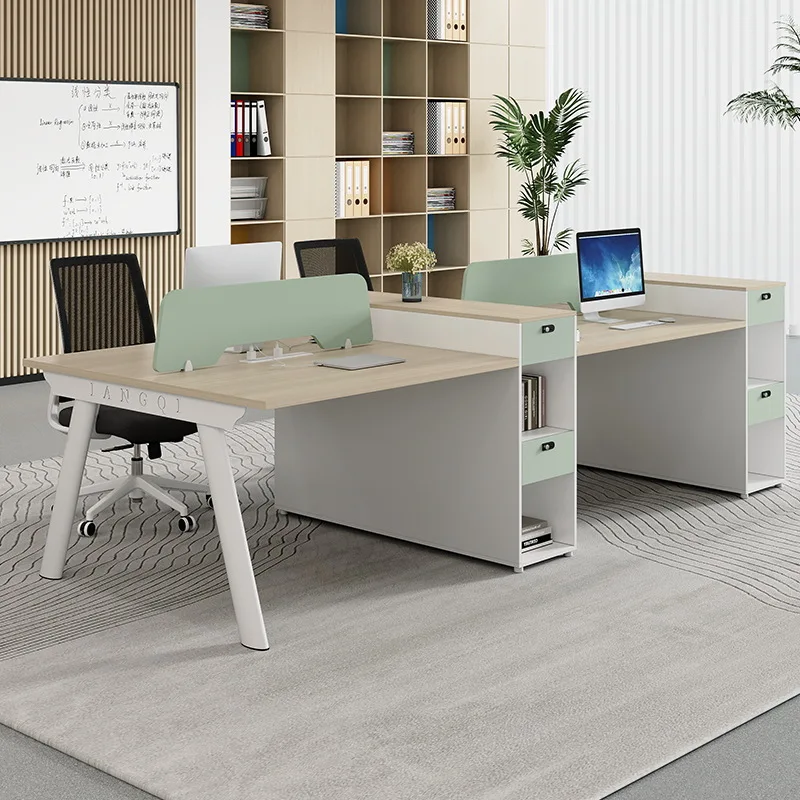 Finance Desk Staff and Chair Combination Company 4 People 6 Double