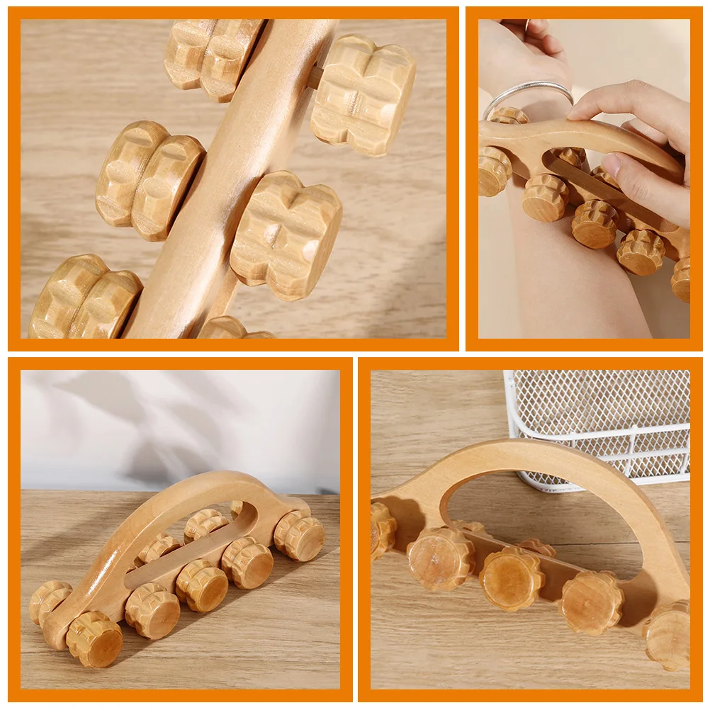 

2pcs Muscle Massager For Legs Thigh Calf Deep Tissue Handheld Body Roller Tool Leg Arm Relief Wood Massage Stick Roller For Pain
