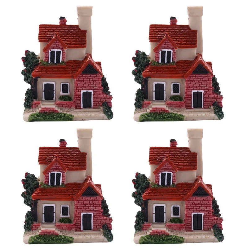 

Promotion! 4X Cute Mini Resin House Miniature House Fairy Garden Landscape Home Garden Decoration Resin Crafts 4 Styles