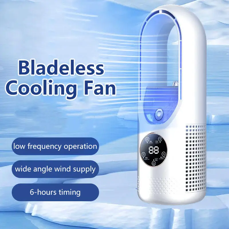 Ventilador de aire acondicionado USB eléctrico para el hogar sin paleta ventilador de refrigeración de aire de bajo ruido con pulverizador de niebla de agua para el hogar y la Oficina