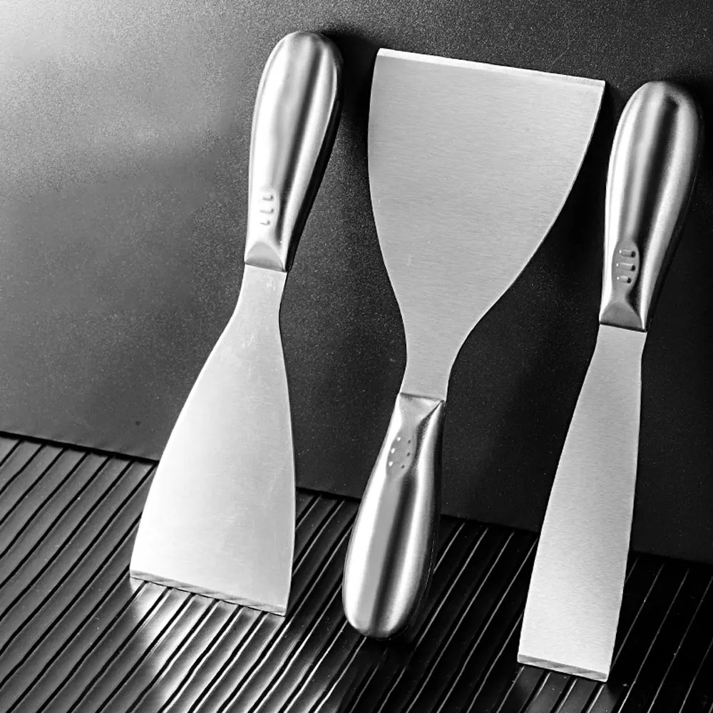 Putty Knife Set 1.5/2/3/4/5 Inch Scraper Spackle Knife Paint Scraper Polished All-Stainless Steel Scraper Tool
