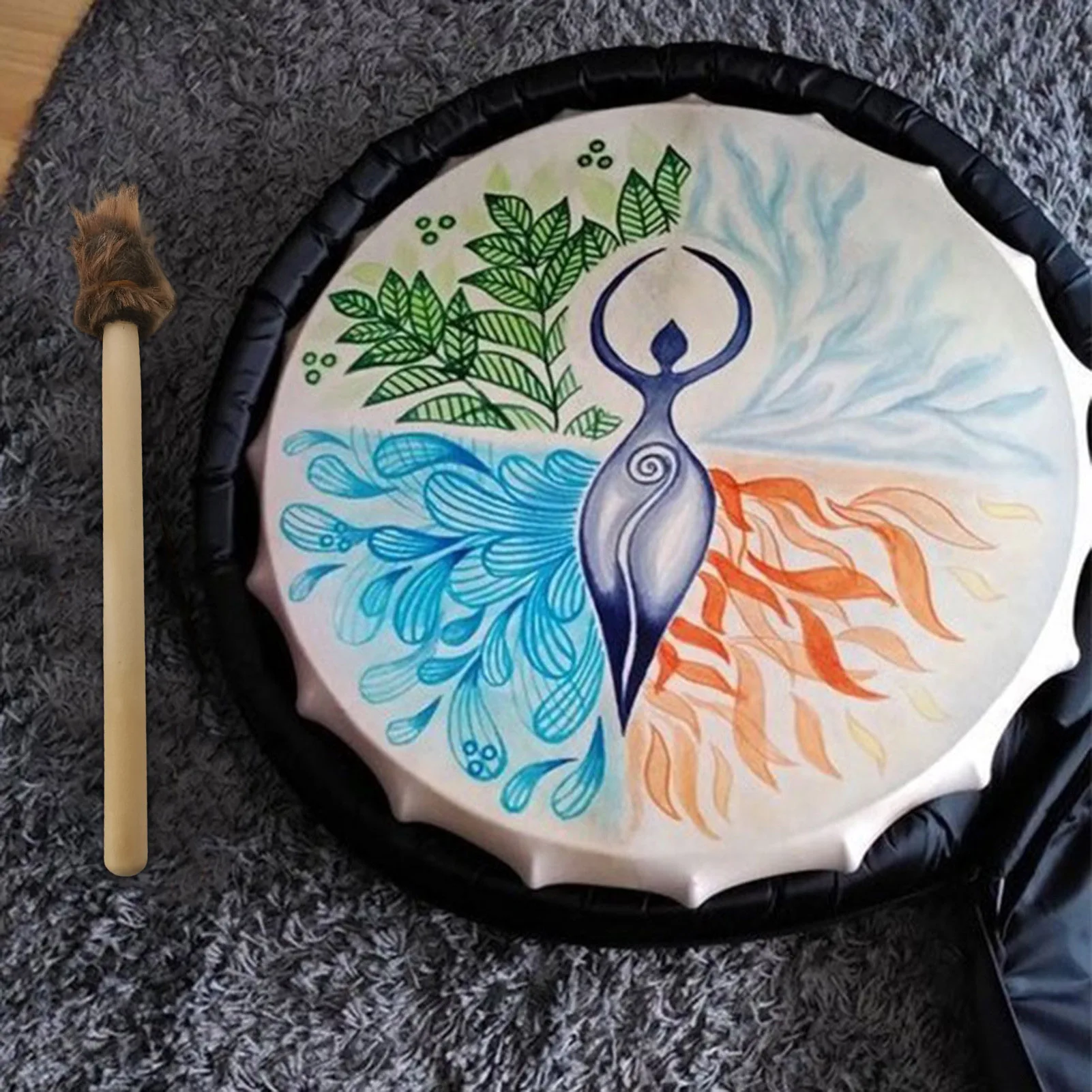 Shaman Drum Tree Of Life Decoration Design Handmade Shamanic Drum Symbol Of The Siberian Drum Spirit Music With Drumstick