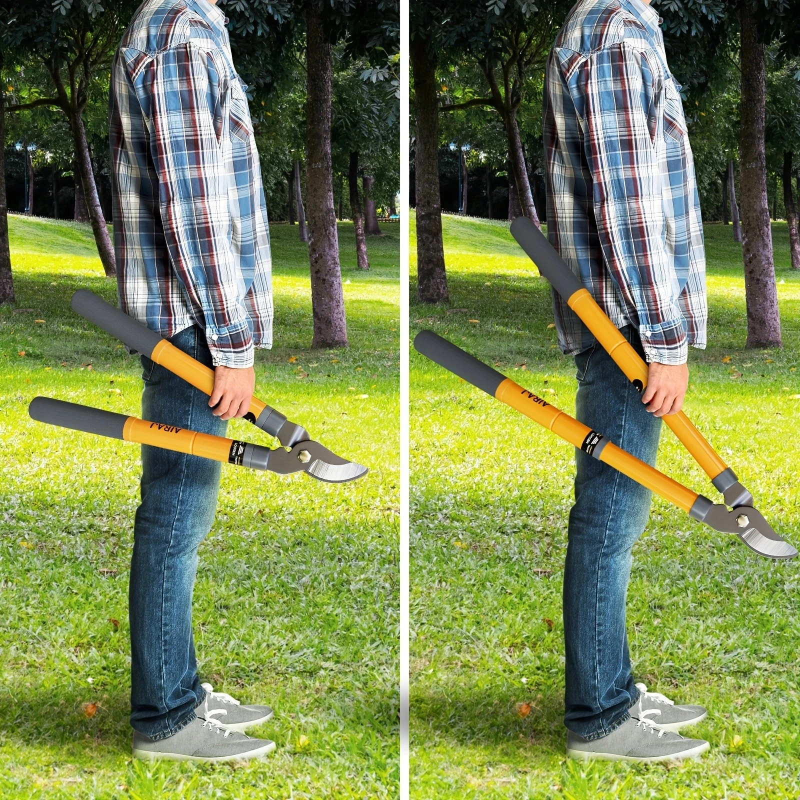 AIRAJ Bypass Lopper، مقصات التحوط، مقصات التقليم بمقابض تلسكوبية، قواطع فرعية شديدة التحمل قابلة للتمديد، مشابك حديقة #5