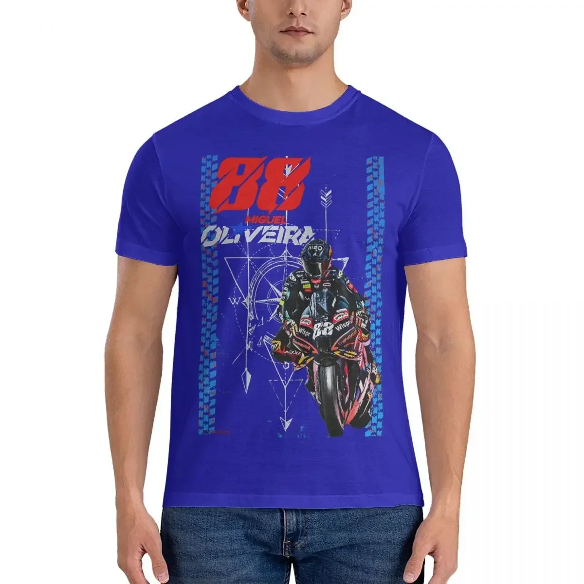 Round Neck Aprilias Tees Short Sleeve Tops Miguel Oliveira Racing #88 T Shirts Men 100% Cotton Leisure T-Shirt Informal