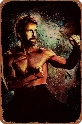 Chuck Norris Poster Tin Sign Cafe bar Home Wall Art Decoration Retro Metal Tin