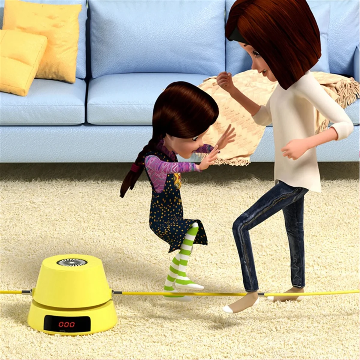 CHCH Fully Intelligent Automatic Rope Sling Cat Teaser LED Backlit LCD Soft Plastic Rope Cat Toy Cat Fishing Rod B