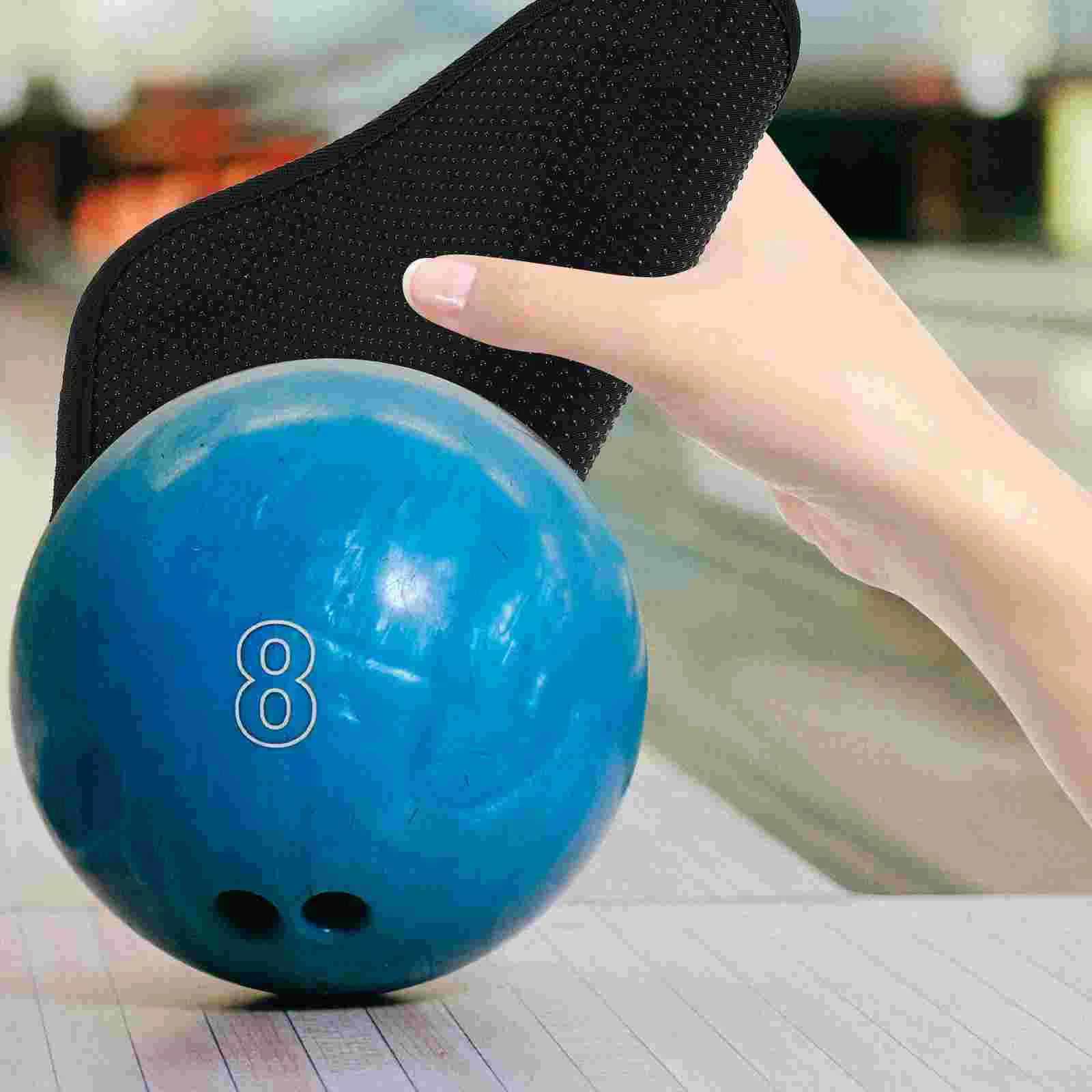 

Bowling Towel Cleaning Rag Anti-Slip Pad Microfiber Grip (Pure Black) Cushion Rags Cleaner Neoprene Ball Man