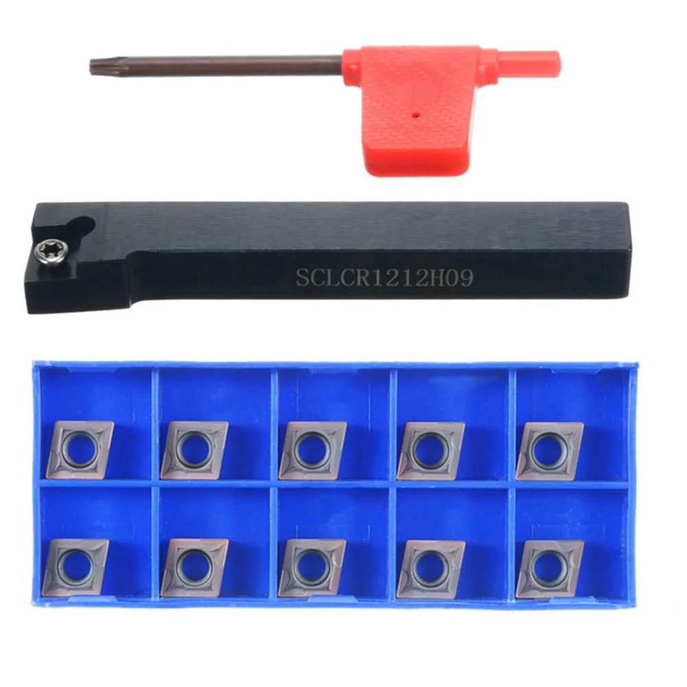 Cutting Tool Set Carbide Insert Industrial Machinery 10PCS Inserts 42Cr Material CCMT09T304 Inserts SCLCR1212H09 Model