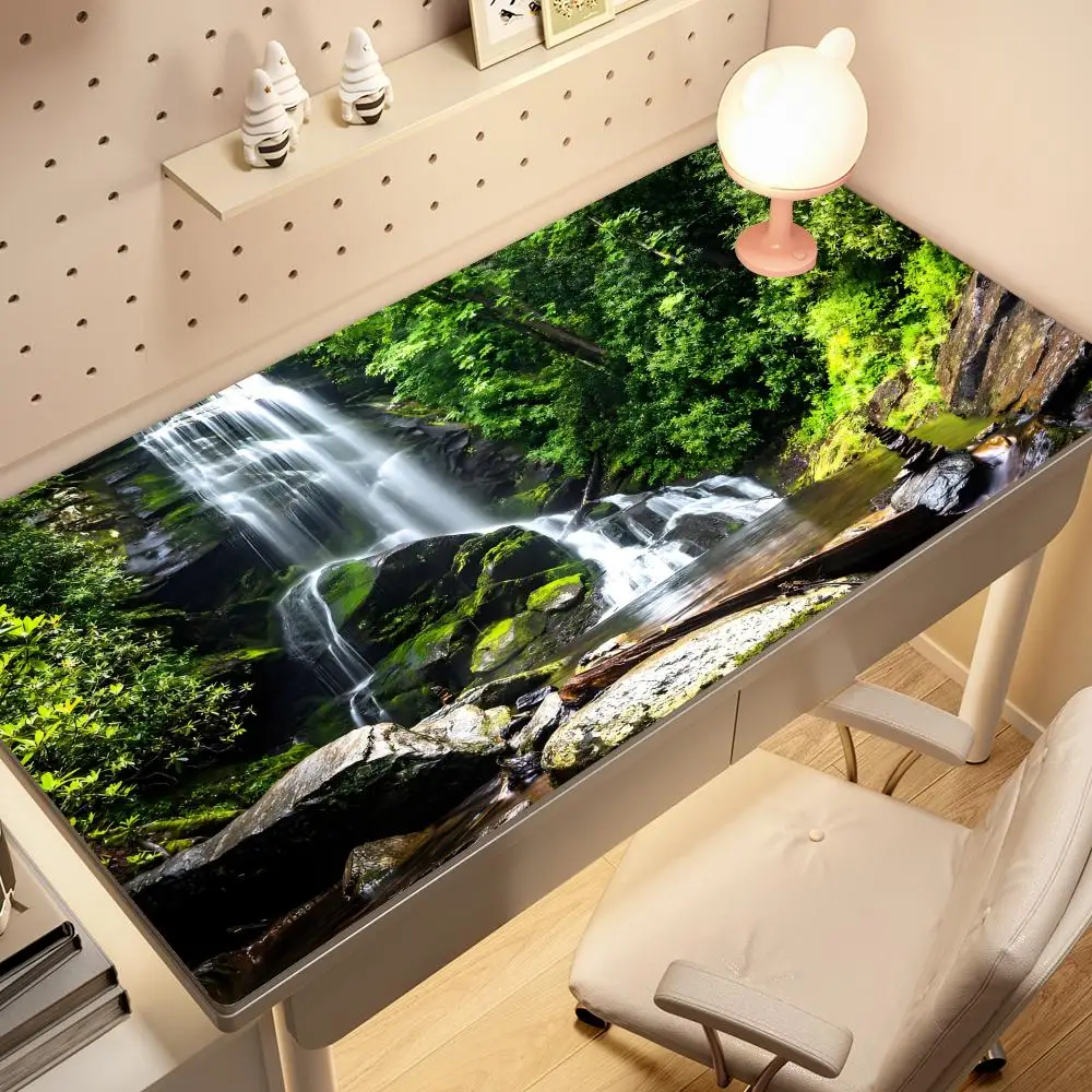 

Mouse Pad Cute HD Desk Pad Extended Gaming waterfall Keyboard Mats Large 90x40cm XXL Gamer Mousepad