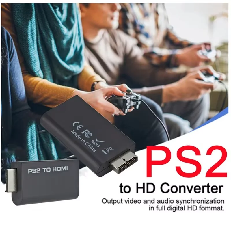 PS2 to HDMI Audio Video Converter Audio And Video With 3.5mm Audio Cable Supports PC All Ps2 480i 480p 576i Display Modes