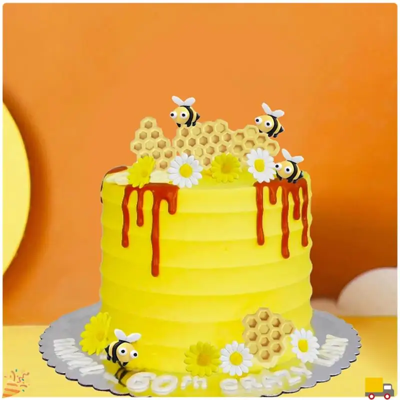 Honingpot Cake Topper Honingraat Cake Daisy Honingraat Bee Versieren Bijen Thema Verjaardag Decoratie