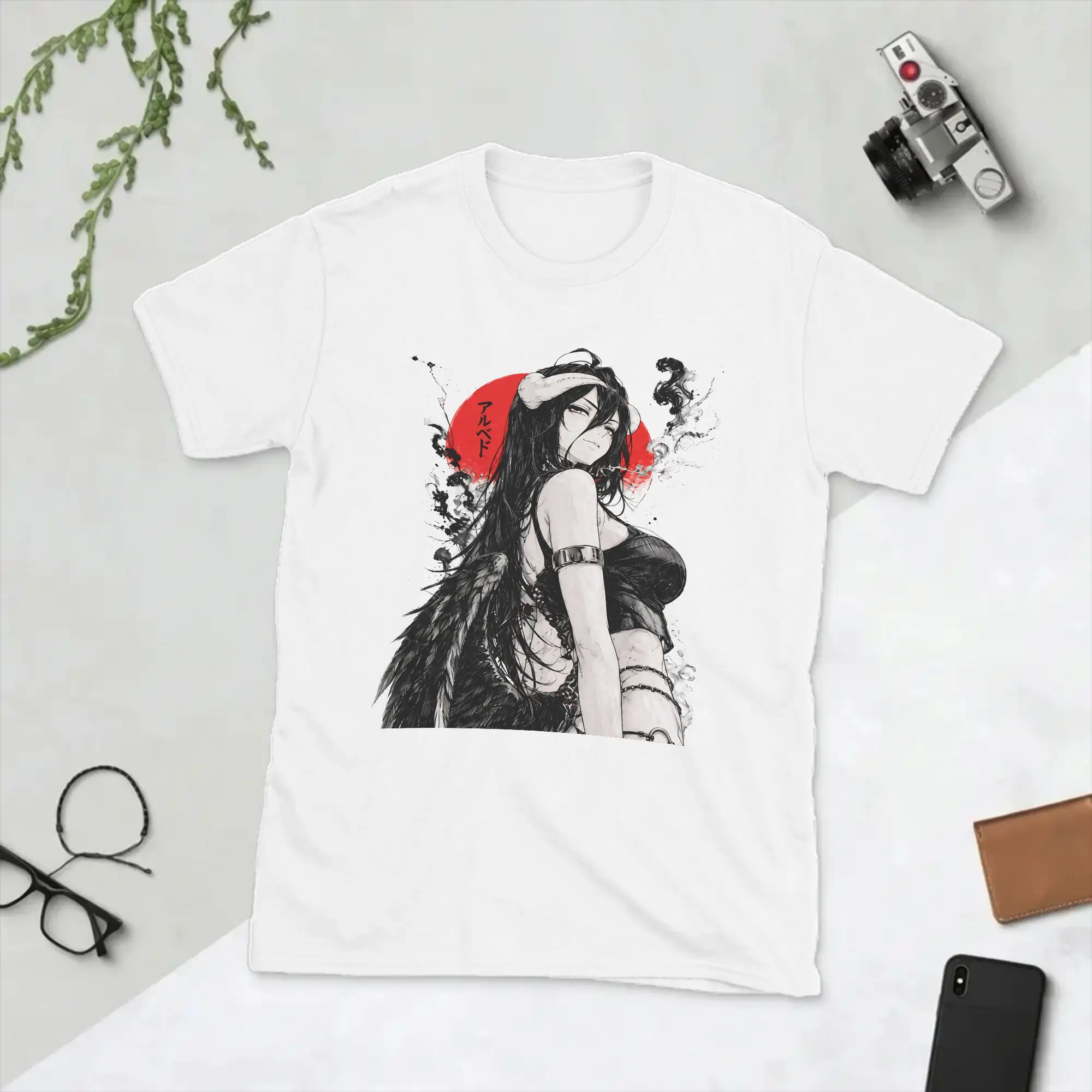 Albedo Overlords Anime T Shirt for Men Cotton Vintage T-Shirt Crew Neck  Tees Short Sleeve Clothes Summer