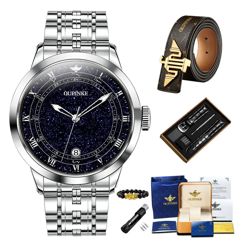 Oupinke Original Automatik uhr für Herren Luxus japanische Diamant wasserdichte leuchtende Saphirglas Herren mechanische Uhr