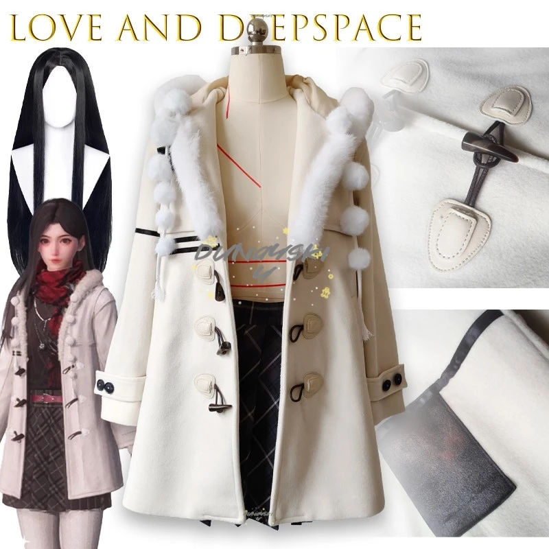 الشخصية الرئيسية تأثيري حلي الحب والمساحة العميقة الشتاء الدفء معطف الصوف الأبيض Kawaii النساء ملابس الهالوين #1