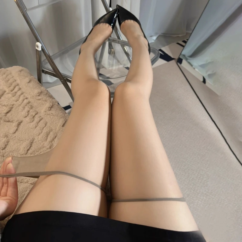 Elastyczny Nylon skarpetki 0D Ultra cienkie przezroczyste zakolanówki damskie Sexy bezszwowe oddychająca bielizna intymna